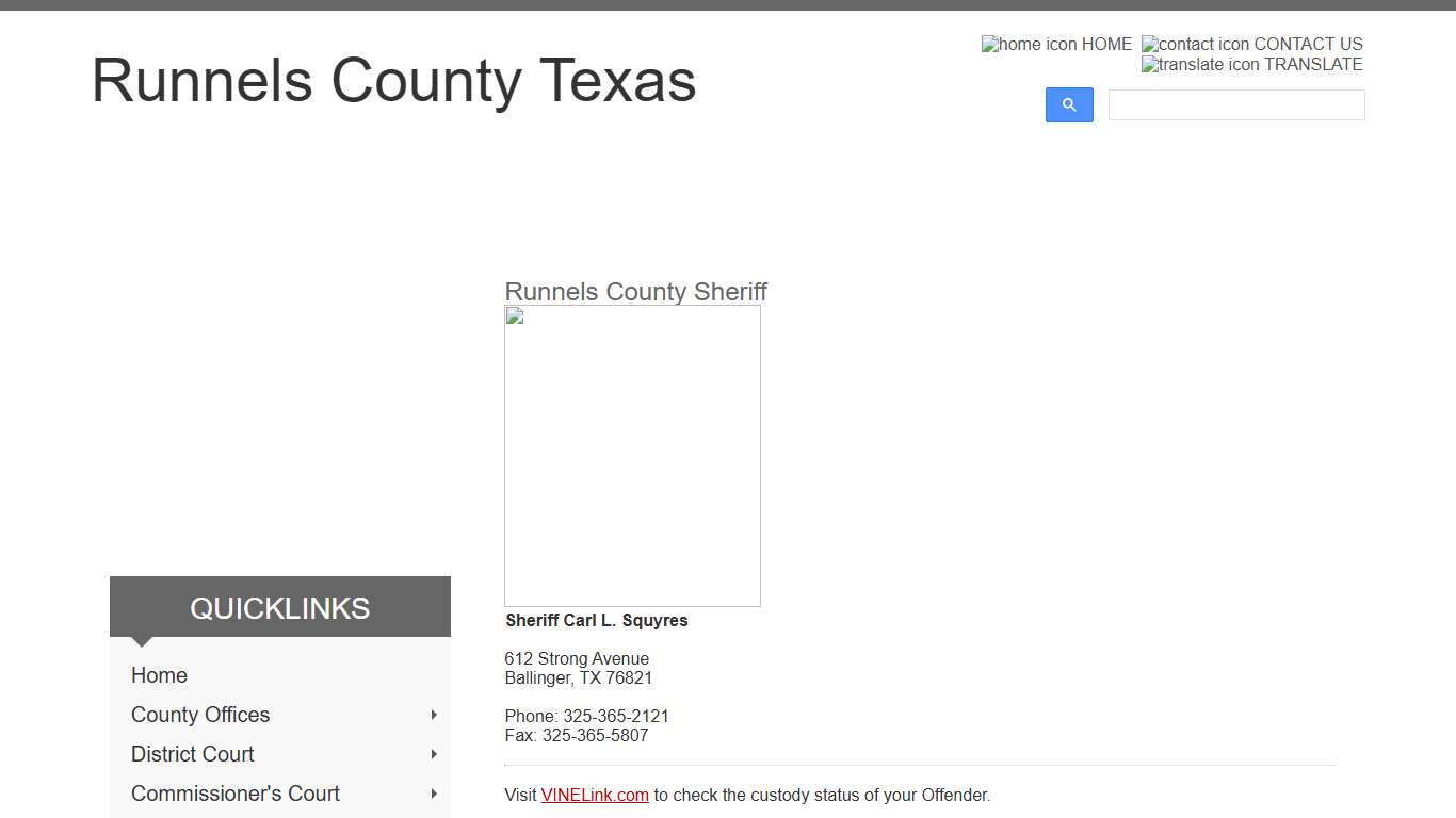 County Sheriff - Runnels County